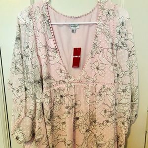 Avenue Pink chiffon Top